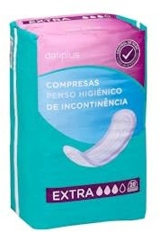 Compresa sin alas de incontinencia Extra Paquete 20 ud.