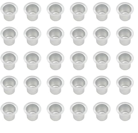 DIY Metal Candle Inserts 30pcs/50pcs Aluminum Holders for Tapered Candles, Perfect for Advent Arrangements and Seasonal Decor (30pcs)