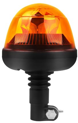 Qiping LED Rundumleuchte, 12V/24V Auto Warnleuchte, Rundumleuchte Orange, 7 Modes E-Prüfzeichen Mit Taste zum Umschalten der Modi, Warnleuchte für Traktor KFZ LKW