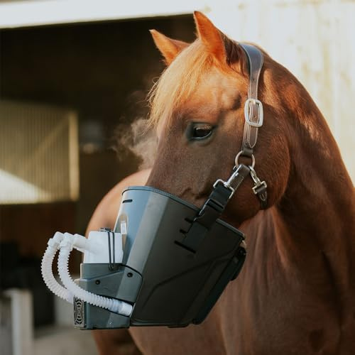 Inhalator für Pferde | Equosonic Free Starterpaket | Medizintechnik Hartwig (Schwarz, Pony/Kurz)