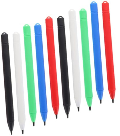 SHINEOFI 10pcs Lcd Drawing Board Stylus Pens for Children with Break Resistance and Wear Resistance, Plastic Writing Tablet Pens for Learning to Write and Memorizing Words