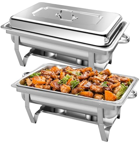 PRIJESSE 9L Chafing Dishes for Buffet, 2 Pack Durable Chafing Dish