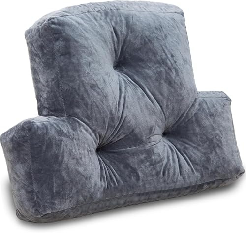 AS AWESLING Ergonomic Back Support Pillow for Chair & Sofa - Orthopaedic Lumbar Cushion with Shredded Foam, Comfortable & Breathable, Relieves Lower Back Pain - Ideal for Office, Recliner, Bed (GREY)