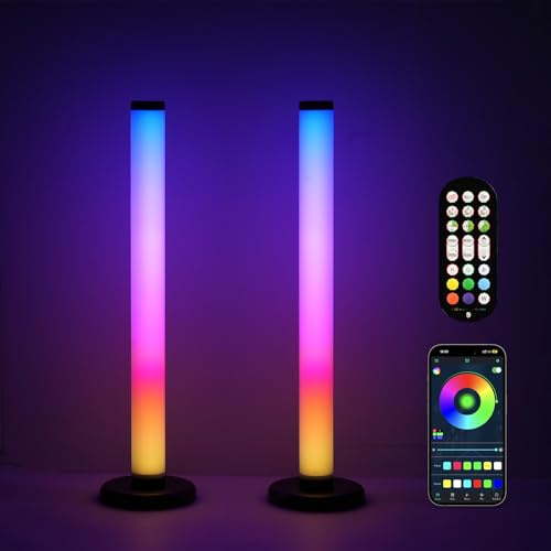 LuminexDesigns 2PCS RGB LED Light Bar for TV & Gaming – Music Synchronization and App Control for Changing Mood Light Sync with Music for PC, TV, Room Decoration（42cm ）