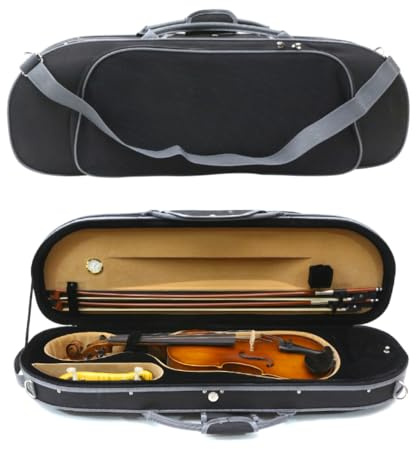 MJMLUCK Custodia per Violino 4/4 Full Size, Leggera, in Oxford, Resistente e AntiGraffio, con Spallacci, Custodia da Viaggio per Violino per Studenti e Adulti, Colore Nero.