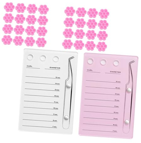 Zerodeko Lash Extension Tool with Acrylic Lash Tile and Flower-Shaped Glue Cups Dual-Function Eyelash Stand Holder for Precise Hair Picking and Glue Dropping for Salon and Home Use