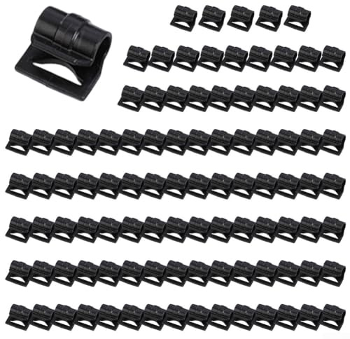 Gdfnmogo Campingzelthaken für Zeltstangen, Kunststoff-C-Clips, kompatibel mit Wohnwagen-Markisen, Gartenpflanzenstütze, Kleiderschrank, 9 mm, 100 Stück