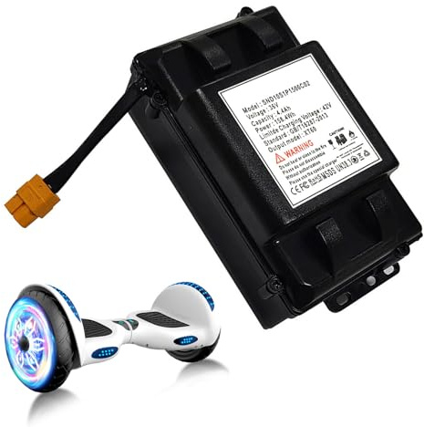 JHKJ Batería de Litio Recargable de 36V (2Ah, 3Ah, 4Ah, 5,2Ah, 6Ah) para hoverboards y patinetes eléctricos/monopatines autoequilibrados, 72Wh-230,4Wh, Compatible con Kits de Motor.,36v5.2ah