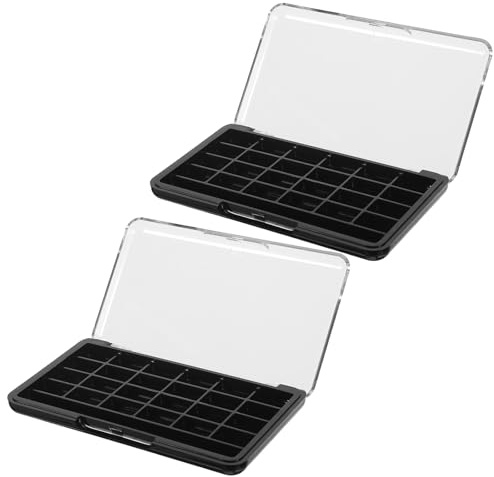 GANAZONO Palette Vuota per Ombretti Contenitori Cosmetici 24 Scomparti 2 Pezzi Resistenti in Abs e Pp per Viaggi e Uso Quotidiano