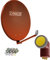 SCHWAIGER Satellitenschüssel Komplettset - Ø 88 cm Aluminium Offset Antenne in Rot - Inkl. Quad LNB 4-Fach - Digital HD & 4K Empfang - Integrierte Kabelführung & wetterfest