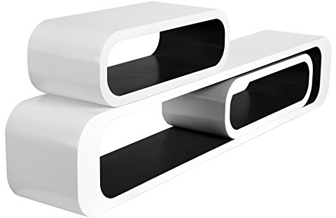 WOLTU Wandregal 3er Set Cube CD DVD Regal Bücherregal Hängeregal Schwimmendes Regal Wandboard Cube Design für Büro, Wohnzimmer, Schlafzimmer, Küche, kinderzimmer, Schwarz, 90x40x40cm