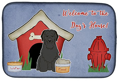 Caroline's Treasures BB2835DDM Dog House Collection Briard - Bayeta Escurreplatos, Esterilla de secado para platos de color negro, 35,5 x 53 cm, multicolor