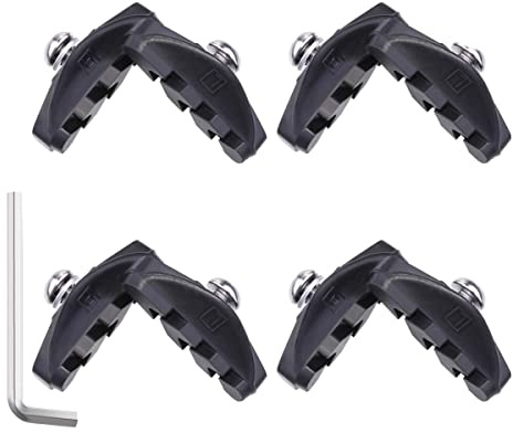 Pangda 4 Pairs Road Bike Brake Pads Bike 50 mm with Professional Installation Tool Caliper Brake Blocks Nut and Spacer for Road Bicycle