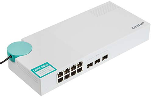 QNAP QSW-308S 10GbE Switch with 3 x 10G SFP+ Fibre ports and 8 x Gigabit Ethernet ports