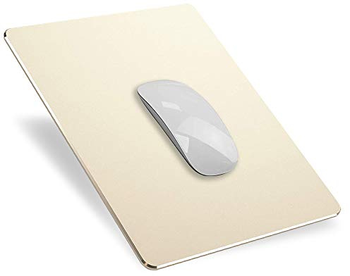 YiYunTE Alfombrilla de Ratón Aluminio Gaming PC Alfombrilla para Ratón Metalica Mouse Pad con Base PU Goma Impermeable Cojín de Ratón Lavable Antideslizante Mousepad para Ordenador Portátil Oficina