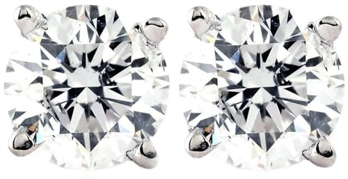 Pendientes de diamante TDW de 1/3 quilates disponibles en oro blanco o amarillo de 14 quilates, Oro blanco, Diamante