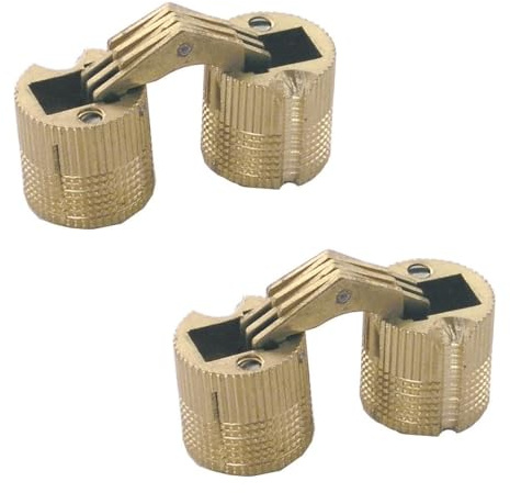 Set: 2 Stück UMAXO Einbohrscharnier unsichtbar. Zylinderscharnier Möbelscharnier Einbohrband Möbelband (Ø10 mm (für Holz-Dicke 14-19 mm))