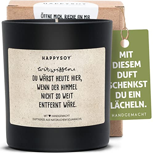 Trostkerze im Glas mit Spruch - aus Sojawachs natürlich handgemacht - nachhaltiges persönliches Geschenk Kondolenzgeschenk Beileid aussprechen - Kerze für Verstorbene Trauerkerze