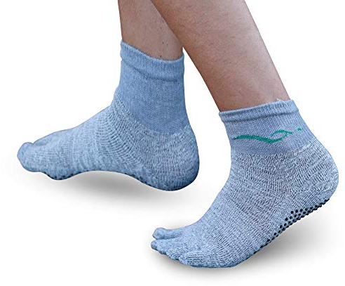 Parallaxx Barefoot Action Socks - Cut Resistant socks for foot protection, Toe Socks for Men and Women - Ideal for Kiteboarding, Surfing, Running, and Outdoor Activities - Grey
