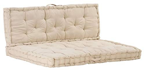 TEWTX7 Palettenkissen Palettenauflagen Baumwolle Sitzpolster Set - Sitzpolster 120x80x10cm + Rückenkissen 120x40x7cm - Palettenpolster - Kissen Möbel Sofa Sitzkissen Paletten Polster Auflage
