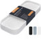 HvOvMvE Silicone Organizer Tray, Soap and Sponge Holder for Kitchen Sink, Bathroom - Storage Tray for Dish Brush, Soap Dispenser, Dishwashing Accessories- 2 Pack (White)