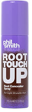 Phil Smith Be Gorgeous | Root Touch Up Root Concealer Spray for Light Brunette Hair | Quick Drying | Hides Grey Hairs | 75 ml