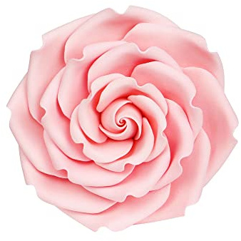 O'Creme Rebecca Rose Gumpaste Sugar Flower, 5 Inch - for Cake Decorating - Sugar Paste Decorations for Cakes, Cupcake Toppers - Birthday, Wedding, Valentines, Baby Shower - Set of 3 - Pink