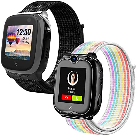 Kuaguozhe 2-Stück Kinder Armbänder für XPLORA X5 / XGO2/XGO3/Kidzi Armband, Kids Smartwatch Weich Sport Nylon Ersatzbänder für X5 Play /XGO2/XGO3/Kidzi, Mädchen Jungen Geschenk