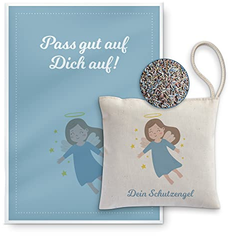 reelax.me Lavendelsäckchen Stoff, Lavendel Kissen als Duftsäckchen, Lavendel Duft, Schrankduft, Raumduft, Auto-Duft, Schutzengel Auto, Glücksbringer Geschenk Schutzengel