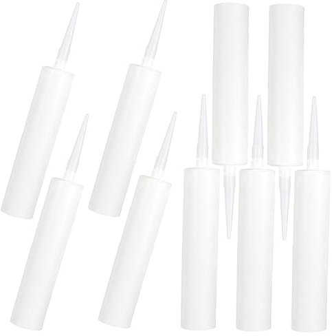 Tubes de Mastic Vides Rechargeables 300ml, Lot de 9, Blanc