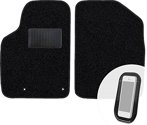 moto-MOLTICO Vorne Fußmatten Auto Velours Autoteppiche | Schwarz Automatten Set 2-teilig passend für Peugeot Partner 1 Citroen Berlingo 1 1998-2007