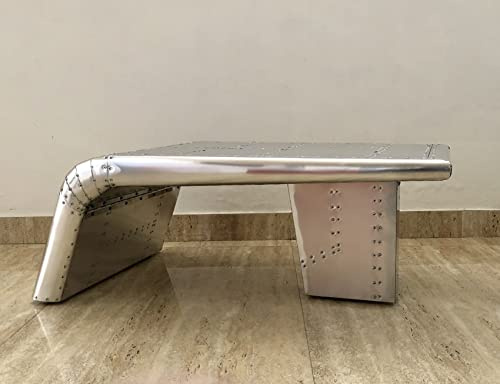 NauticalMart Aviator Coffee Table Aluminium Vintage Aircraft Airman Style Home Decor Furniture (22 Inches)