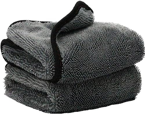2 Stück Premium Trockentuch Tücher Extrem Saugstark Autopflege Grau Mikrofasertücher Fusselfreie Lack-Schonende Motorrad Auto Pflege Tücher (40 * 40cm)