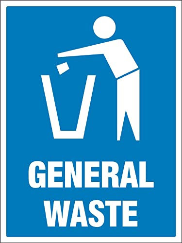 General Waste Bin Warning Sign Ornament Wall Poster Metal Sticker For Outdoor Indoor 20X30cm