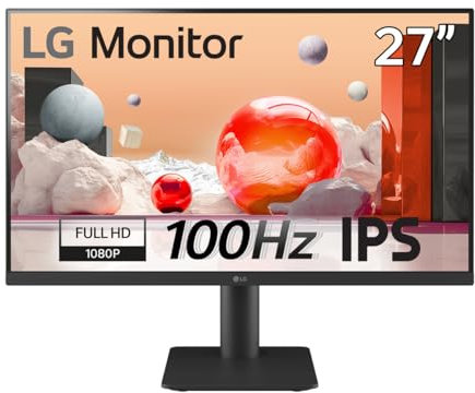 LG 27MS550 Monitor 27 Full HD IPS, Altezza Regolabile, Speaker Stereo 4W, 100Hz, 1920x1080, 2x HDMI, Uscita Cuffie, Schermo Antiriflesso, Reader Mode, Flicker Safe, Nero
