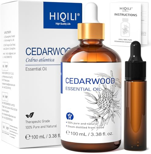 HIQILI Huile Essentielle pour Massage, Soin de la Peau et Savon | Stimule cuir chevelu, réduit chute cheveux, atténue marques acné, pour bombes bain et lotions —100mL / 3.38 fl.oz