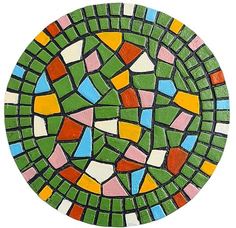 Décoration de Jardin Tremplin en Mosaïque Extérieure pour Enfants 12 / 13 / 15, Carreaux de Mosaïque Ronds pour Pierres de Jardin, Pavés de Pierres de Passerelle pour Chemin(Color:Green,Size:30cm (