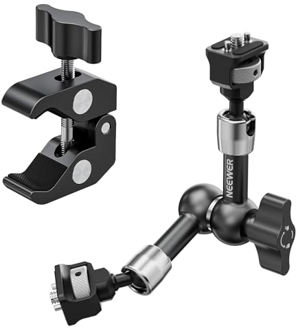 NEEWER 7 Articulating Magic Arm Clamp Mount with Super Clamp, Camera Monitor Mount with 1/4 3/8 ARRI Locating Pins & Holes for DSLR Action Camera Video Light Compatible with SmallRig Cage, ST07C
