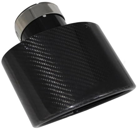 DZSFDGDDFGD Endrohre Glänzend Carbon Fiber Auto Schalldämpfer Spitze Auspuffrohr Düse Dekoration Universal Edelstahl Schwarz Oval Breite 150mm Auspuffblenden(67MM)