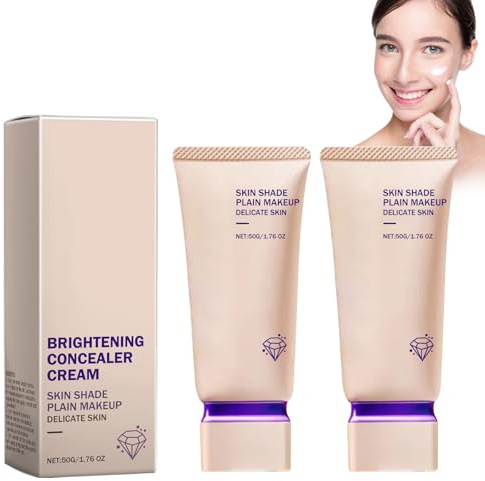 Feuchtigkeitsspendender Concealer, Feuchtigkeitsspendende Grundierung, Concealer Lazy Cream, Glatte Tone-Up-Creme, Leichter Und Natürlicher Nude-Make-Up-Look, 2 Pcs Light And Natural Makeup Cream