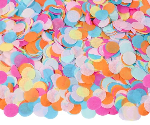 5000 Stück Konfetti Bunt - Groß Konfetti Geburtstag Pastell Hochzeit Mehrfarbig Runde Papierreste 50g für Luftballons, Geschenkbox, Dekoration Hochzeit, Geburtstag, Valentinstag