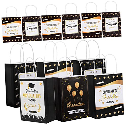 Anneome 12stücke Teiliges Kraftpapier Geschenktüten Mit Griffen Für Abschlussfeiern Für Partygeschenke Und Kleine Überraschungen Vielseitig Einsetzbar Für Feiern Und Feste