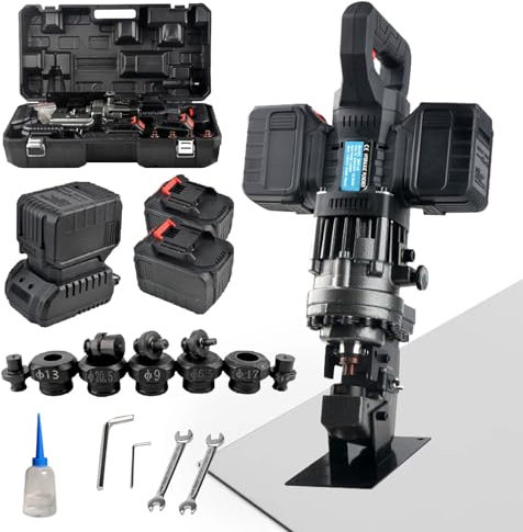 Perforatrice Idraulica Elettrica Da 1500 W Con 5 Matrici, Velocità Di Punzonatura 2-3 S, Utensile Per Punzonatura A Pressa Idraulica, Perforatrice Per Metallo Ricaricabile