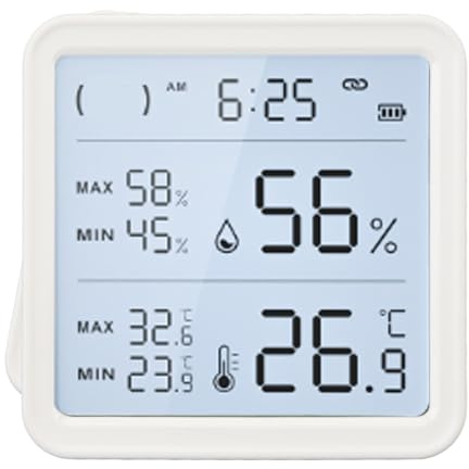Hygromètre Thermomètre Intérieur avec sécurité Professionnelle, Faible Consommation D'énergie pour une Alerte Rapide, adapté à Différents Environnements, Matériau ABS