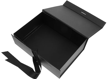 CALLARON Schwarze Geschenkbox aus Kraftpapier Aufbewahrungsbox für Süßigkeiten Magnetische Geschenkbox Geschenkschachtel für DIY Kosmetikverpackung Bonbonhalter für Hochzeit Geburtstag