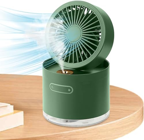 Ventilador nebulizador - Ventilador portátil, Ventilador de batería recargable | Mini ventilador a batería, Ventilador de escritorio plegable, Mini ventilador USB de mesa, humidificador