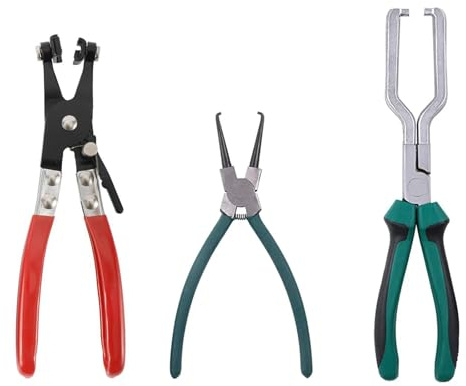 Fuel Line Pliers Set, Fuel Line Pliers Set, Fuel Line and Petrol Hose Clamping Pliers for Cars, Fuel Line Separator Tool Set, Hose Clamp Pliers, for Car Maintenance, 3 Pieces