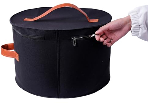 Cappelliera Grande Da Viaggio, Scatola Portaoggetti A Scomparsa Per Cappelli Con Coperchio, Scatole Rotonde Per Cappelli Pieghevoli Organizzatore Decorativo Per Cappelli Per Donna E Uomo (43x28cm)