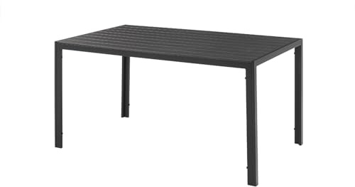 Riess Ambiente Moderner Gartentisch DESIGNO - 150cm - anthrazit schwarz - Aluminium wetterfest Outdoor Esstisch