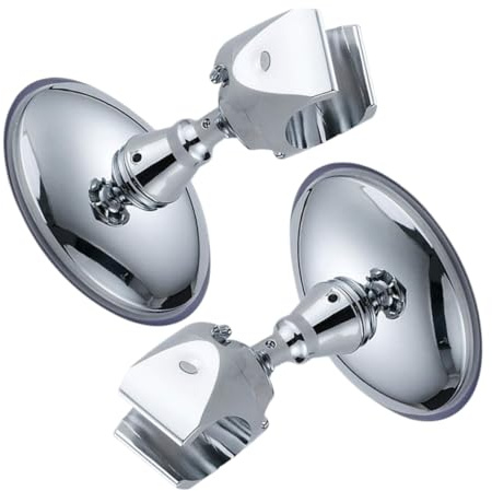 DOITOOL 2pezzi Supporto Ventosa Doccia Regolabile Porta Soffione Da Bagno in Resistente Altezza e Angolo Adattabili Installazione Facile Senza Forare Aspetto Brillante Argento